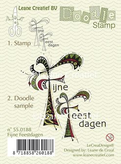Doodle clear stamp Fijne Feestdagen