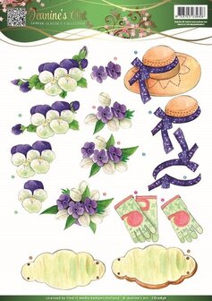 Jeanines Art - Garden Classics - 3D Knipvel - Purple Flowers