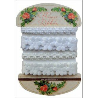   Flower ribbon white-off white - Marianne Design - JU0925