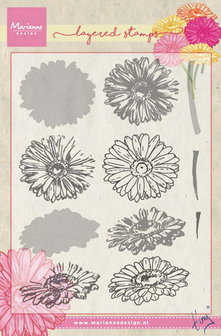 Marianne design, Clear Stamp - Tiny&#039;s gerbera (layering)