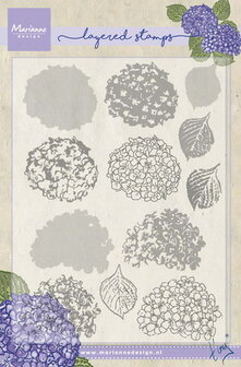 Marianne design, Clear Stamp - Tiny&#039;s hydrangea (layering)