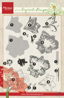 Marianne design, Clear Stamp Tiny&#039;s amaryllis  (layering)