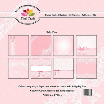 Dixi Paper Pack 15x15 cm background-baby pink (pp0036)