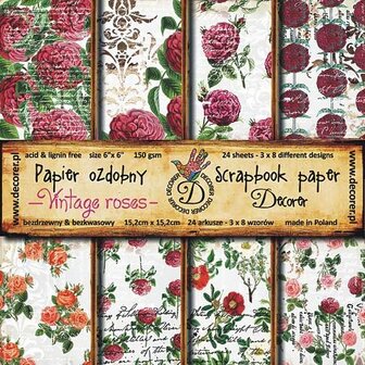 Paper pack 6x6 Vintage roses