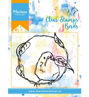 Marianne design, Clear Stamp  -  Bird & leaves