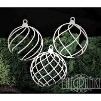 Filigranki Laser Cut Chipboards CHRISTMAS BALLS set 3 pcs