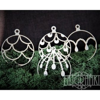 Filigranki Laser Cut Chipboards CHRISTMAS BALLS set 4 pcs