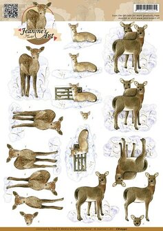 3D Knipvel - Jeanines Art - Deer  cd10590