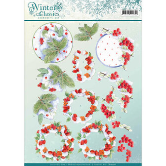 3D Knipvel - Jeanine&#039;s Art - winter classics- Winterberries cd10970