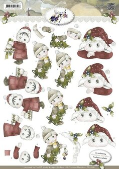 3D Knipvel - Precious Marieke - Wonderful Christmas - Kerstkindjes cd10381