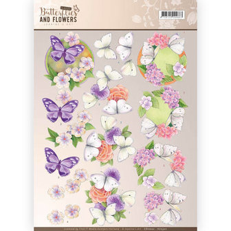3D Knipvel - Jeanine&#039;s Art - Classic Butterflies and Flowers - Purple Flowers cd11002