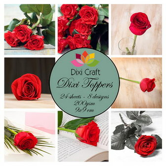 Mini toppers set 9x9 cm roses