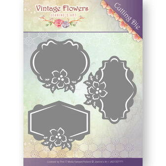 Dies - Jeanine&#039;s Art - Vintage Flowers - Floral Labels  JAD10036