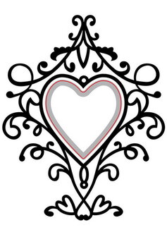 Embossing folder &amp; die cut heart swirls HSFED003