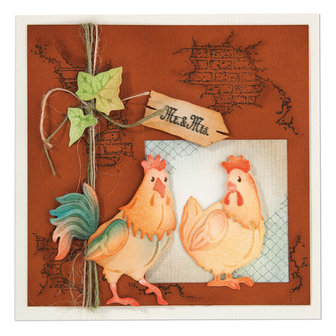 LCR45.3271 - Leabilitie&reg; Rooster &amp; Hen snij en embossing mal