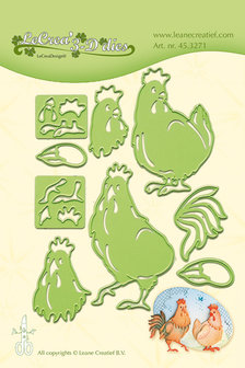 LCR45.3271 - Leabilitie&reg; Rooster &amp; Hen snij en embossing mal