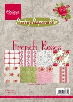 Marianne design - Pk9106 Paper bloc French Roses