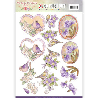 Pushout - Jeanine's Art - Vintage Flowers - Pale Violet