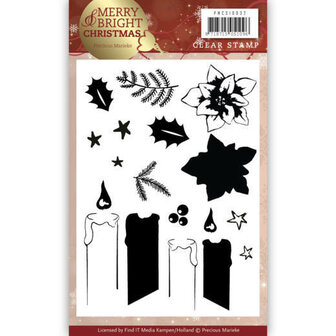 Clear Stamp - Precious Marieke - Merry and Bright Christmas - Candle PMCS10032