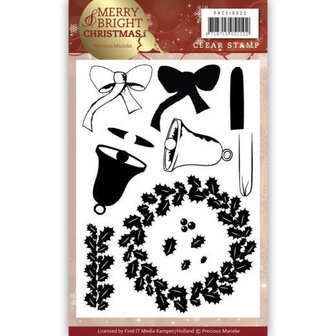 Clear Stamp - Precious Marieke - Merry and Bright Christmas - Wreath PMCS10033