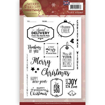 Clear Stamp - Precious Marieke - Merry and Bright Christmas - ENG PMCS10035