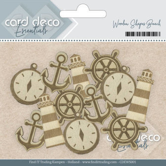 Card Deco Essentials - Wooden Shapes Beach CDEWS001