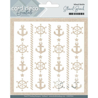 Card Deco Essentials - Mixed Media Stencil Beach CDEST001