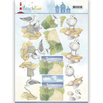 3D knipvel - Jeanine&#039;s Art - Beach Fun - Seagulls CD11068