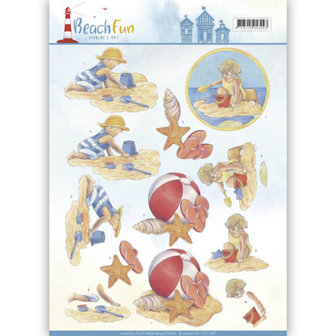 3D knipvel - Jeanine&#039;s Art - Beach Fun - Playing in the Sun CD11067