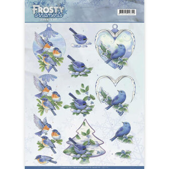 3D knipvel - Jeanine's Art - Frosty Ornaments - Blue Birds CD11131