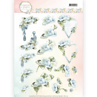 3D Knipvel - Precious Marieke - Flowers in Pastels - Blue Dreams CD11141