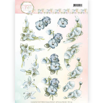 3D Knipvel - Precious Marieke - Flowers in Pastels - True Blue CD11139