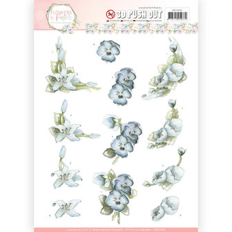 3D Pushout  - Precious Marieke - Flowers in Pastels - True Blue SB10282