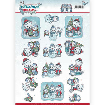 3D Knipvel - Yvonne Creations - Christmas Dreams - Christmas Bears CD11133