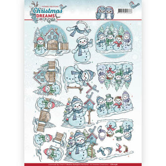 3D Knipvel - Yvonne Creations - Christmas Dreams - Snowman CD11136