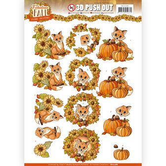 3D Push Out - Yvonne Creations - Fabulous Fall - Fabulous Foxes SB10288