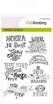 CraftEmotions clearstamps A6 - gefeliciteerd handlettering (NL)    130501/1262