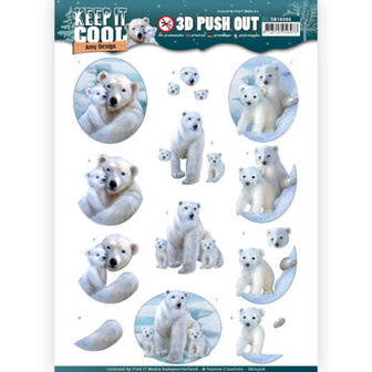 3D Pushout - Amy Design - Keep it Cool - Cool Polar Bears SB10306 - HJ16401