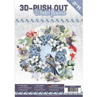 3D Push Out Book Winter Flowers 3DPO10011