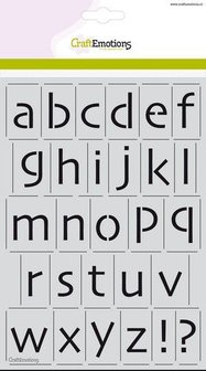 CraftEmotions stencil - alfabet kleine letters Skia A5 - H=21mm A5 