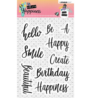 Studio Light Clear Stempel, A6, STAMPCR346 - Stamp Create Happiness nr.346