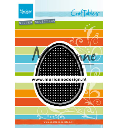 Marianne desgn - CR1497 - Craftables stencil - Cross stitch Easter egg 