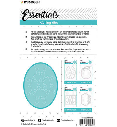 Studio Light Embossing -  SL Cutting Die Small shape oval puzzle Essentials nr.386