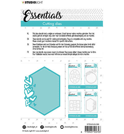 Studio Light Embossing -  SL Cutting Die Small shape hexagon hearts Essentials nr.389