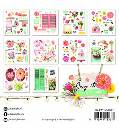 Studio Light Die cut block Paper Elements Say it with flowers nr.667 SL-SWF-DCB667 150x150mm