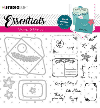 Studio Light - SL-  Stamp & Cutting Die Rectangular envelope Essentials nr.57