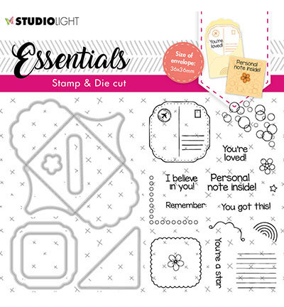 Studio Light - SL-  Stamp & Cutting Die Square envelope Essentials nr.58