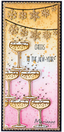 Marianne D Clear Stamp & Die set Tiny‘s Champagne TC0889 95x210mm