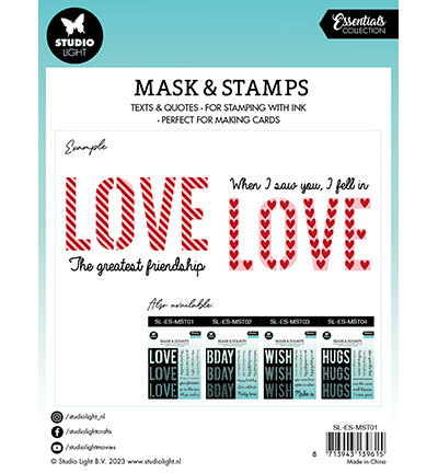 Studio Light Mask & Stamp Essentials nr.01 Love  SL-ES-MST03 155x155mm