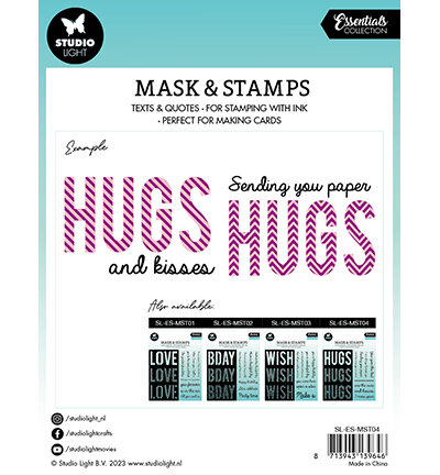 Studio Light Mask & Stamp Essentials nr.01 Hugs  SL-ES-MST04 155x155mm